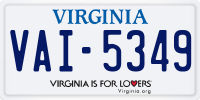 VA license plate VAI5349