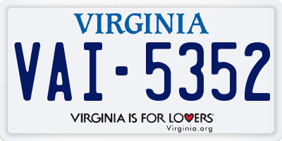 VA license plate VAI5352