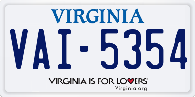 VA license plate VAI5354