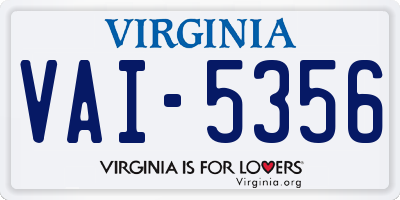 VA license plate VAI5356
