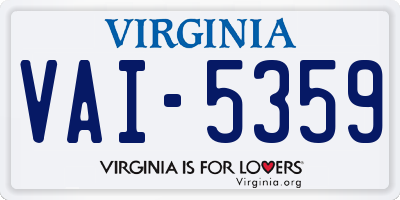 VA license plate VAI5359