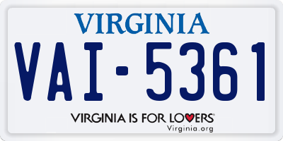 VA license plate VAI5361