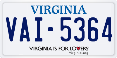 VA license plate VAI5364