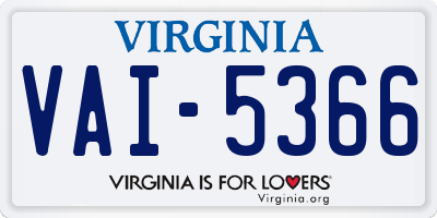 VA license plate VAI5366