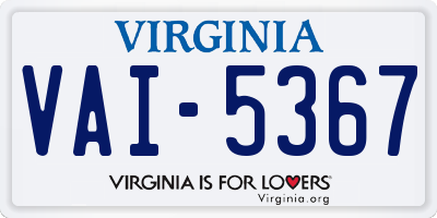 VA license plate VAI5367