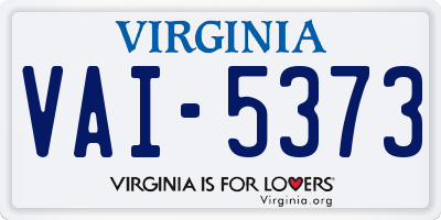 VA license plate VAI5373