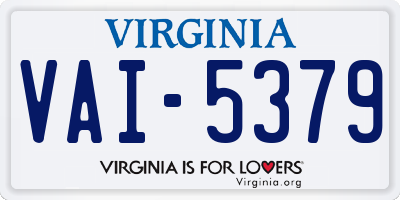 VA license plate VAI5379