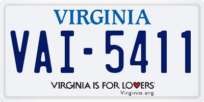 VA license plate VAI5411