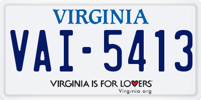 VA license plate VAI5413