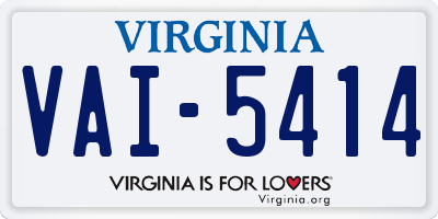 VA license plate VAI5414