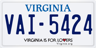 VA license plate VAI5424