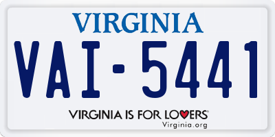VA license plate VAI5441