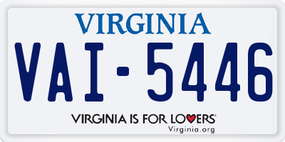VA license plate VAI5446