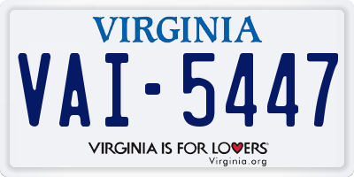 VA license plate VAI5447