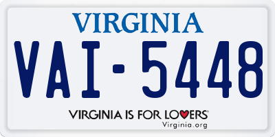VA license plate VAI5448
