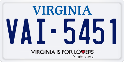 VA license plate VAI5451