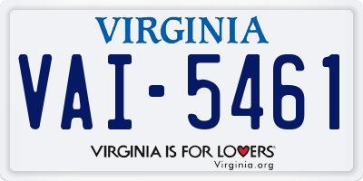 VA license plate VAI5461