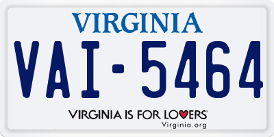 VA license plate VAI5464
