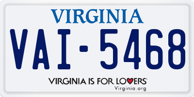 VA license plate VAI5468