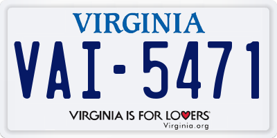 VA license plate VAI5471