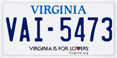 VA license plate VAI5473