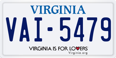 VA license plate VAI5479