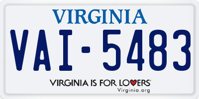 VA license plate VAI5483