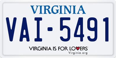 VA license plate VAI5491