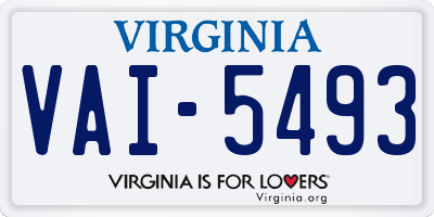 VA license plate VAI5493
