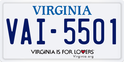 VA license plate VAI5501