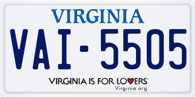 VA license plate VAI5505