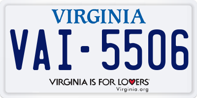 VA license plate VAI5506