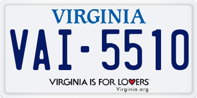 VA license plate VAI5510