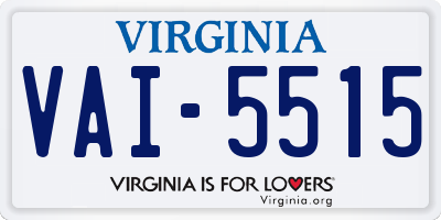 VA license plate VAI5515
