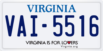 VA license plate VAI5516
