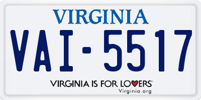 VA license plate VAI5517