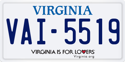 VA license plate VAI5519