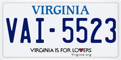 VA license plate VAI5523