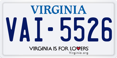VA license plate VAI5526