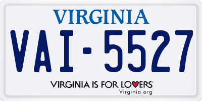 VA license plate VAI5527