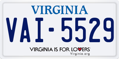 VA license plate VAI5529