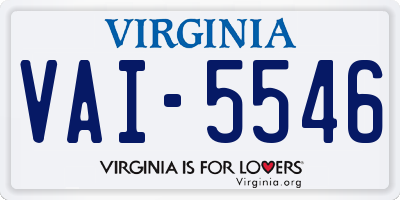 VA license plate VAI5546