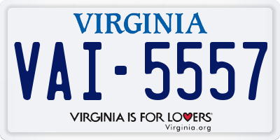 VA license plate VAI5557