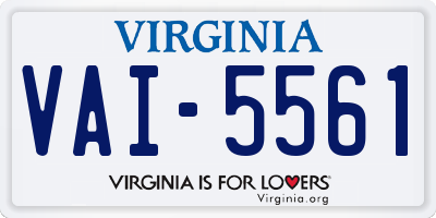 VA license plate VAI5561