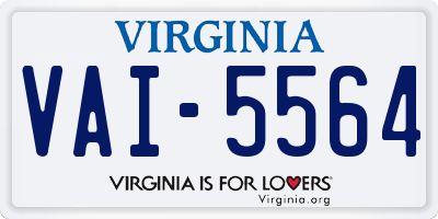 VA license plate VAI5564