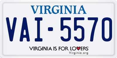 VA license plate VAI5570