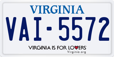 VA license plate VAI5572