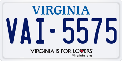 VA license plate VAI5575