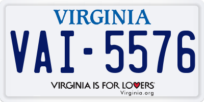 VA license plate VAI5576