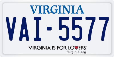 VA license plate VAI5577
